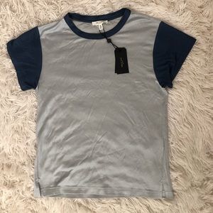 NWT- Rag & Bone Silver Blue Colorblock Penny Tee